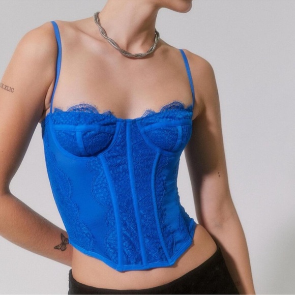 Urban Outfitters Tops - Out From Under Modern Love Corset Size Small Color Blue